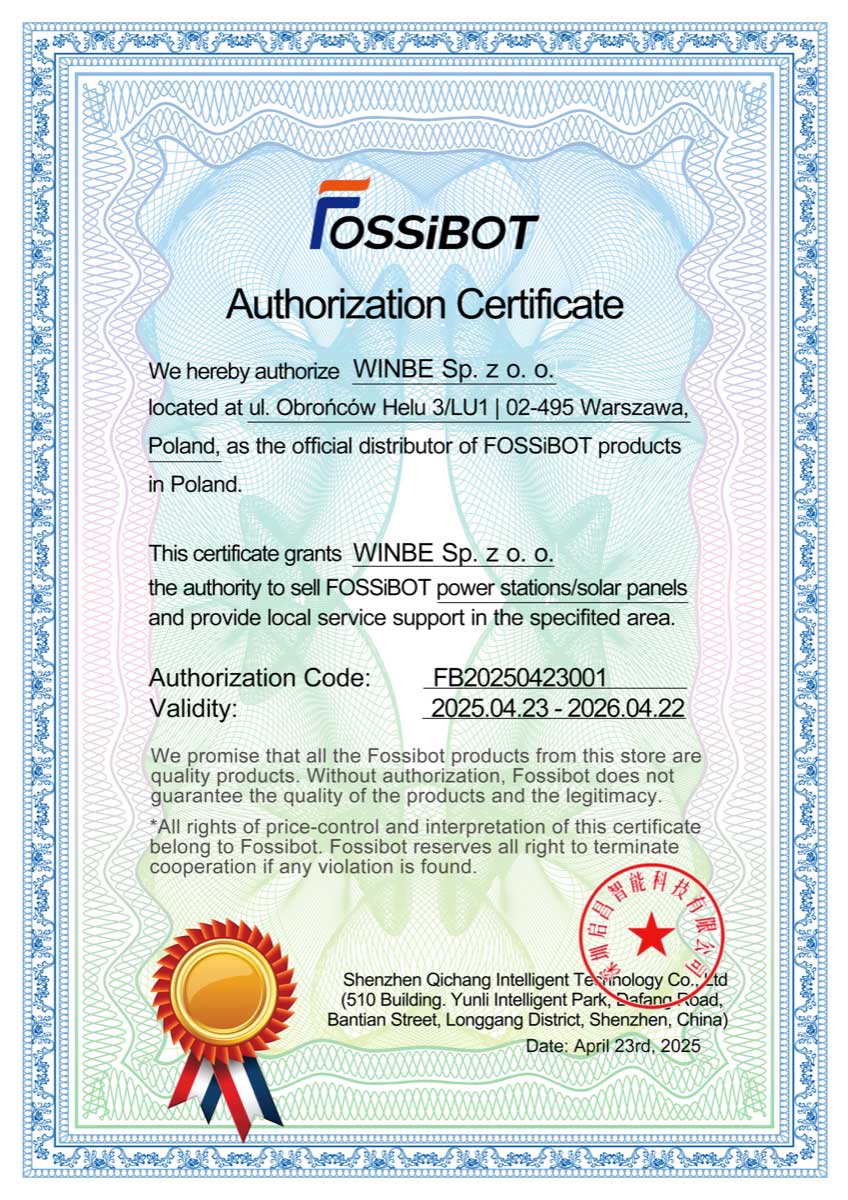 Certyfikat Fossibot